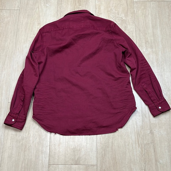 Frank & Eileen - Eileen Relaxed Button-Up Shirt in Garnet, Size small 1332 - Picture 6 of 8